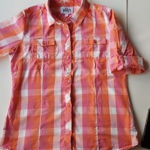 Van's Womens Short Sleeve Button Down
